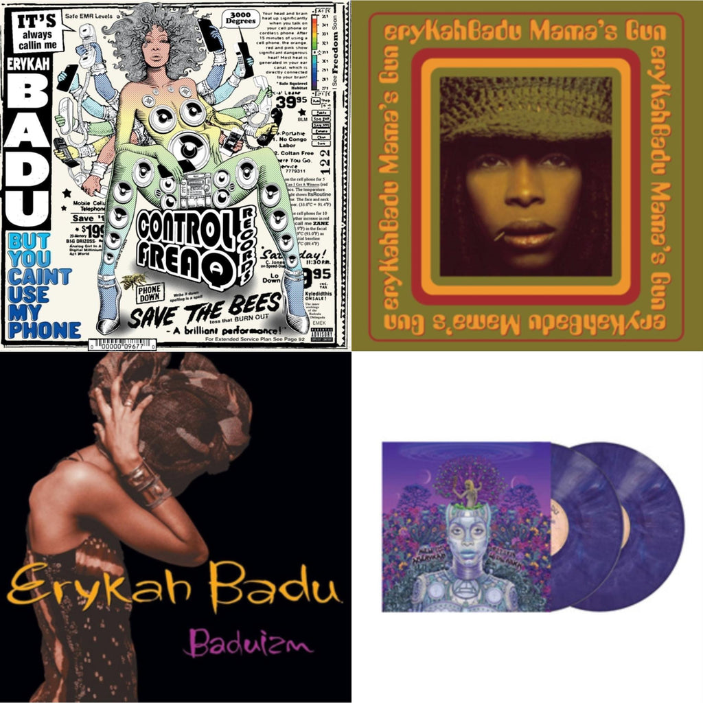 Erykah Badu - But You Caint Use My Phone (Purple LP Vinyl) & Mama's Gun & Baduizm & New Amerykah Part Two (Return Of The Ankh) (Violet Vinyl/2LP) Bundle Music