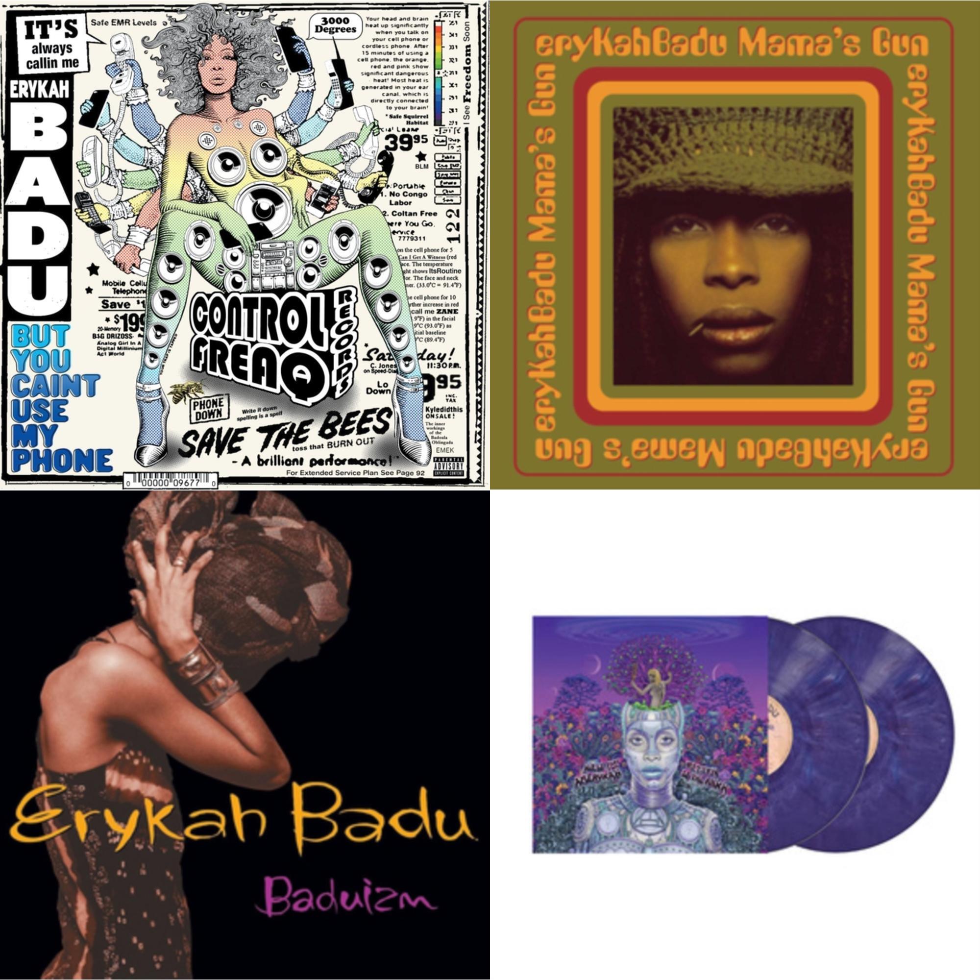 Erykah Badu - But You Caint Use My Phone (Purple LP Vinyl) & Mama's Gun & Baduizm & New Amerykah Part Two (Return Of The Ankh) (Violet Vinyl/2LP) Bundle Music
