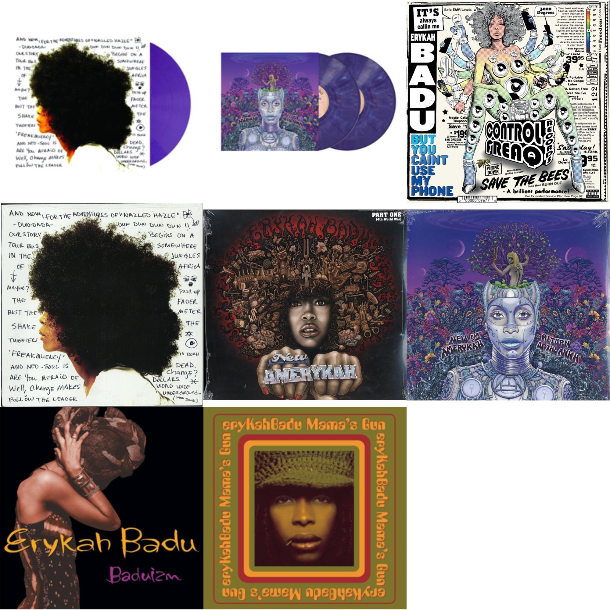 Erykah Badu - Worldwide Underground (Purple LP Vinyl) & New Amerykah Part Two (Return Of The Ankh) (Violet Vinyl/2LP) & But You Caint Use My Phone (Purple LP Vinyl) & Worldwide Underground & New Amerykah Part 1: 4Th World War & New Amerykah Part 2: Bundle Music
