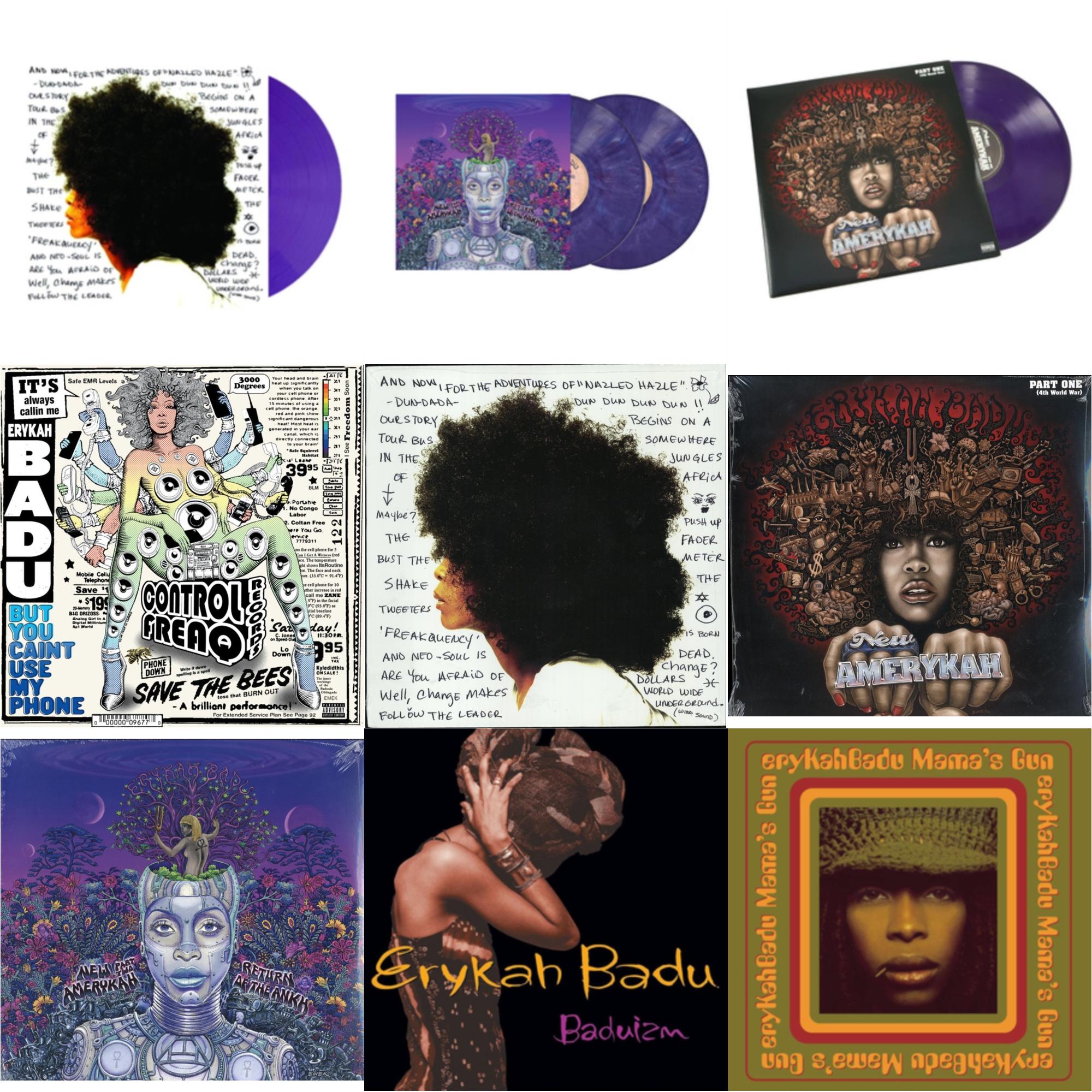 Erykah Badu - Worldwide Underground (Purple LP Vinyl) & New Amerykah Part Two (Return Of The Ankh) (Violet Vinyl/2LP) & New Amerykah Part One (4Th World War) (Purple Vinyl/2LP) & But You Caint Use My Phone (Purple LP Vinyl) & Worldwide Underground & Bundle Music