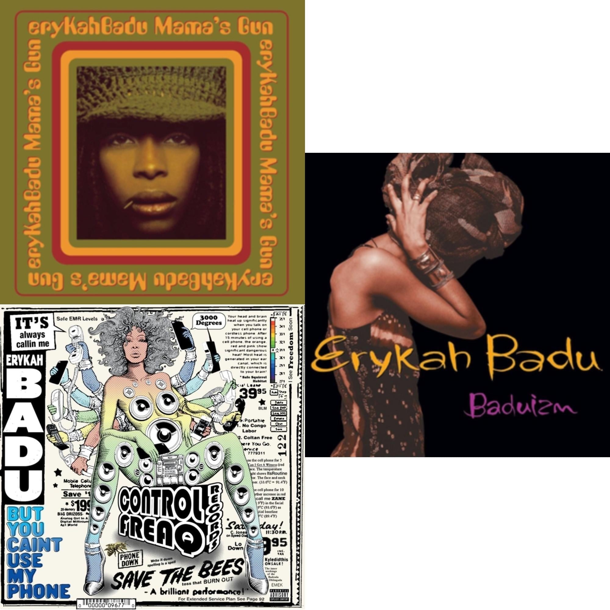 Erykah Badu - But You Caint Use My Phone (Purple LP Vinyl) & Baduizm & Mama's Gun Bundle Music
