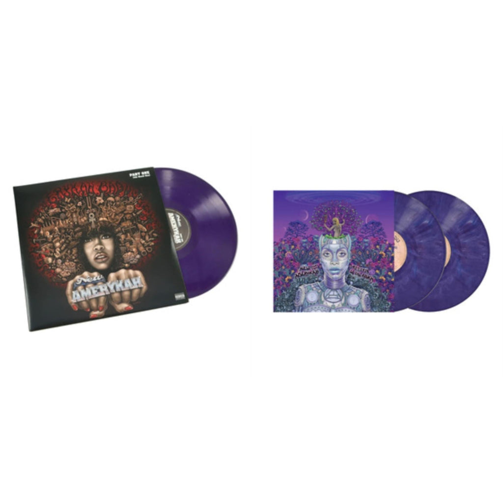 Erykah Badu - New Amerykah Part One (4Th World War) (Purple Vinyl/2LP) & New Amerykah Part Two (Return Of The Ankh) (Violet Vinyl/2LP) Bundle Music