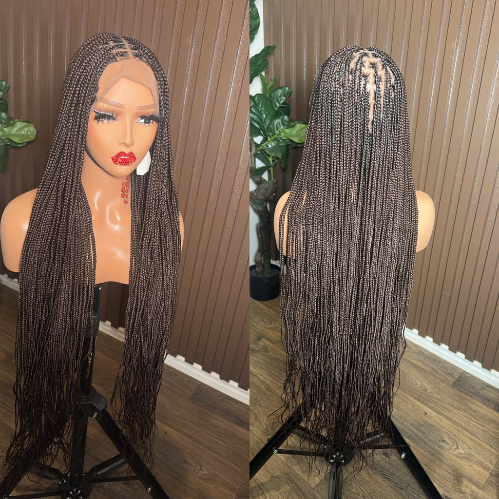 Brown knotless braids medium knots HOL stores