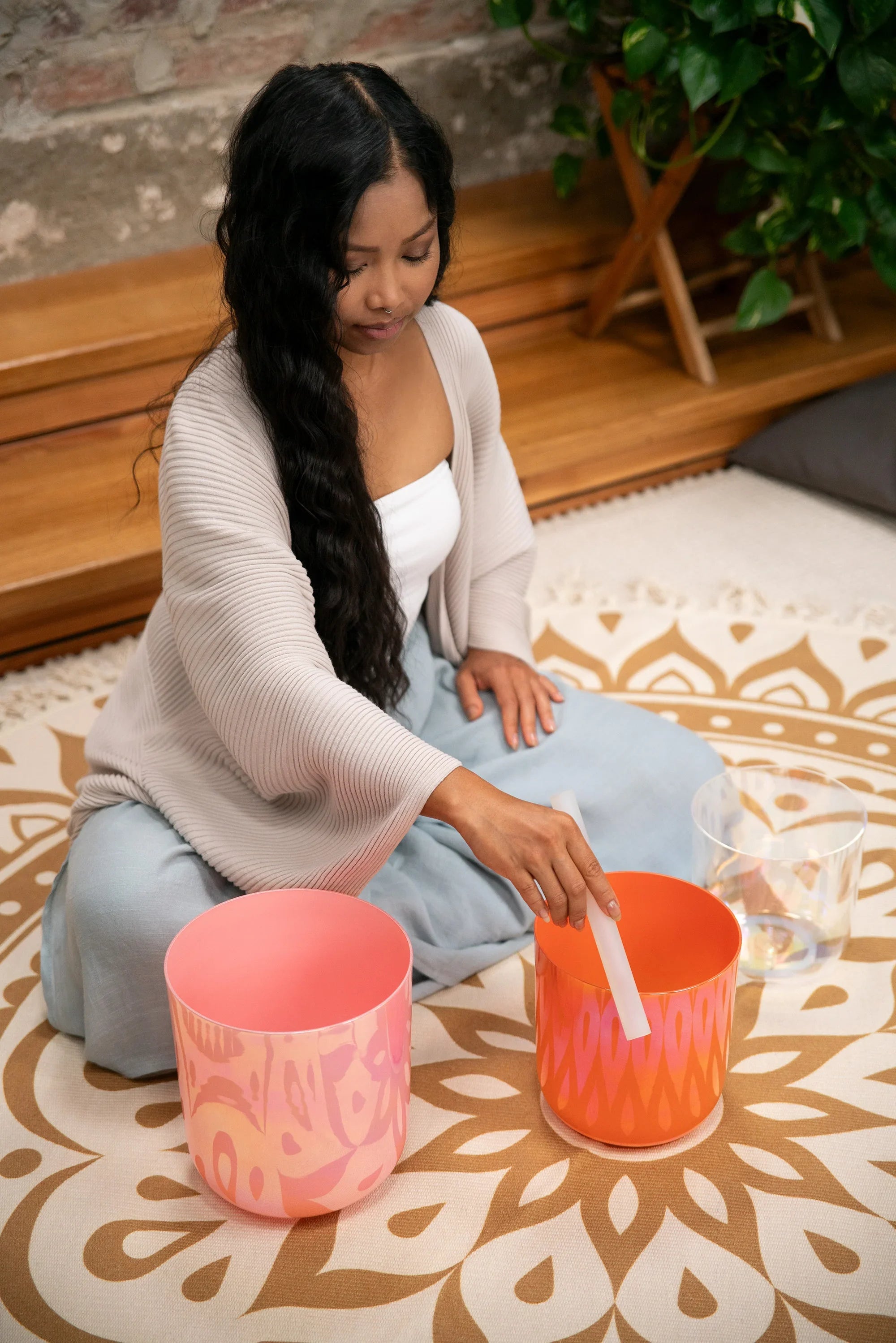 3-Piece Essence Crystal Singing Bowl Set, E4/C4/G3, 440 Hz Utah Energy Healing Center