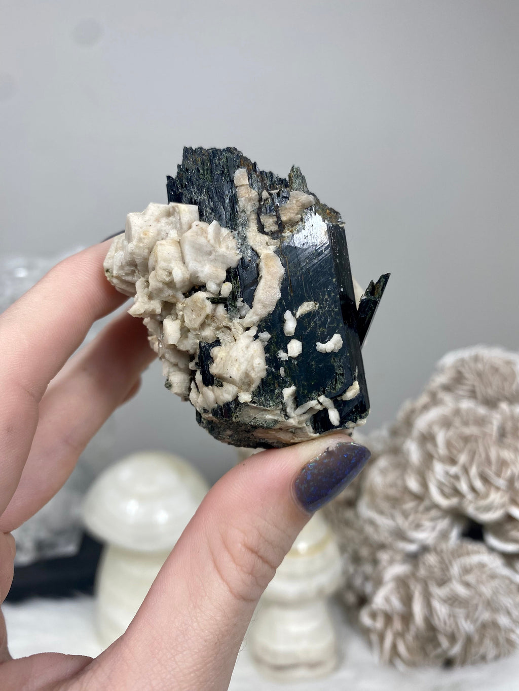 Mixed Raw Specimen from Malawi | Feldspar, Aegirine, Smoky Quartz Curious Muse Crystals