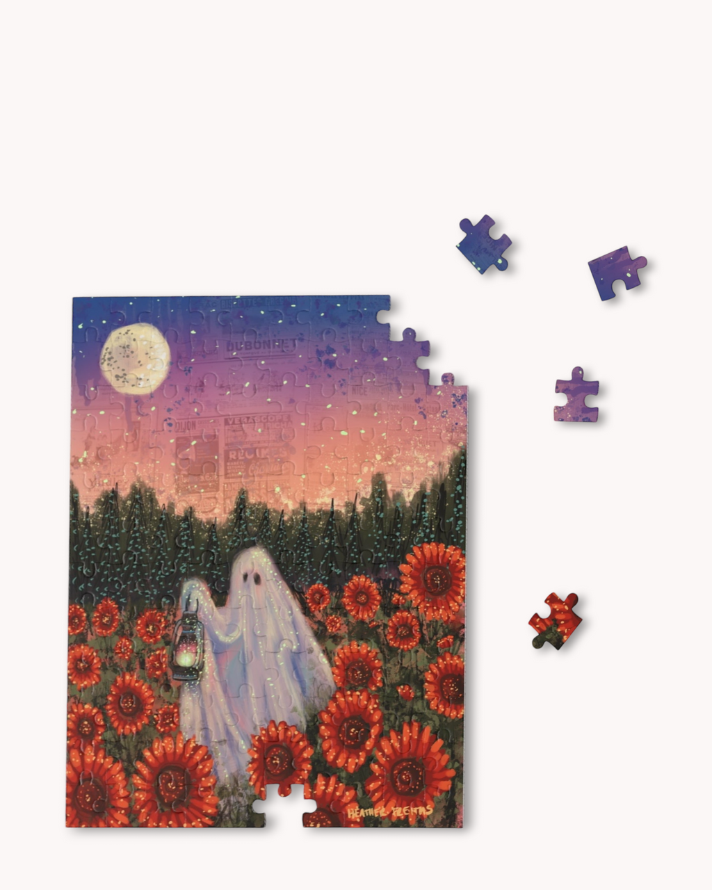Twilight Sunflower Ghost Puzzle ( 120 - 500 Piece ) Heather Freitas