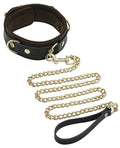 Spartacus Brown Leather BDSM Collar & Leash Set Adult Toy Box