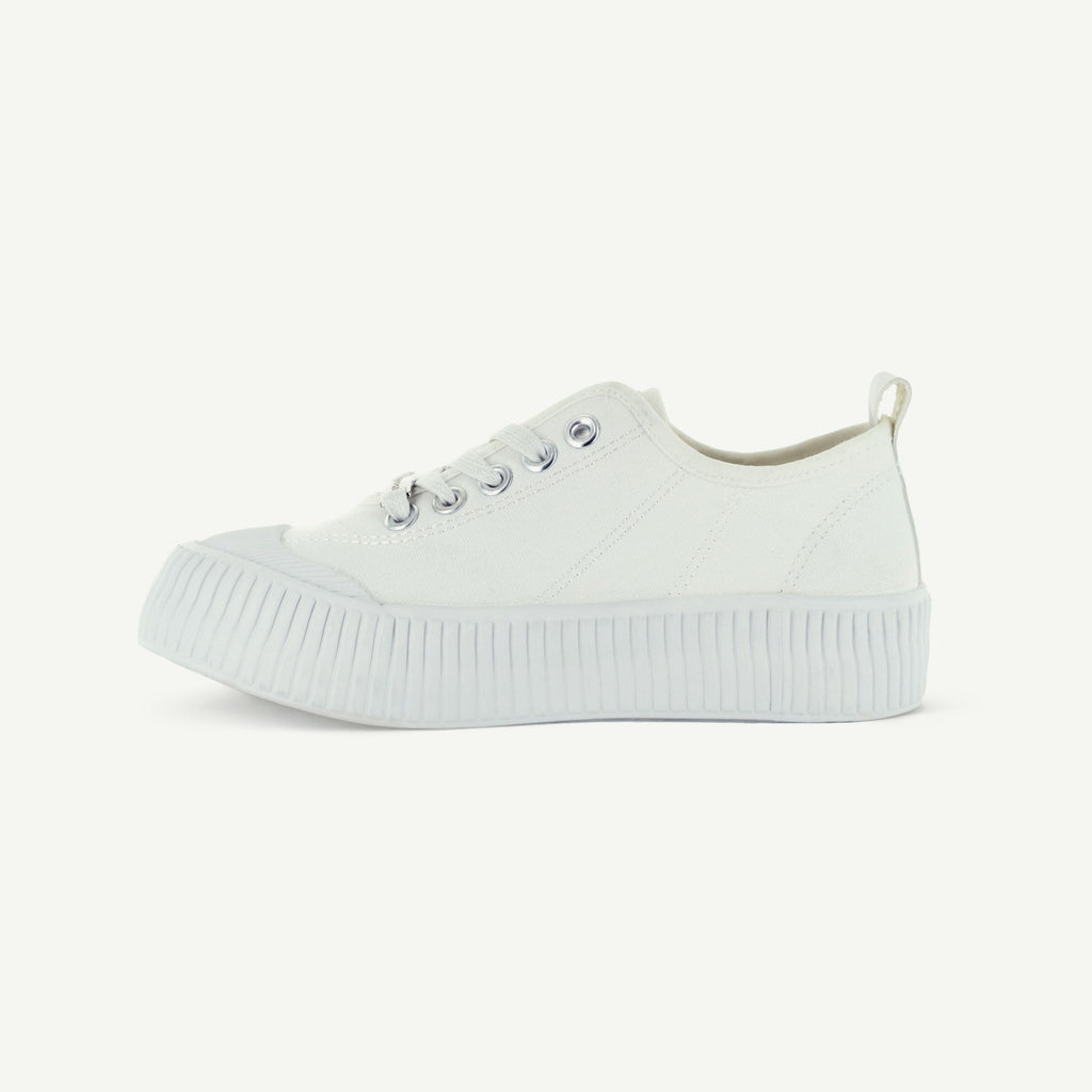 COURT ROYALE: VULCANIZED COURT SHOE - WHITE Elle Footwear