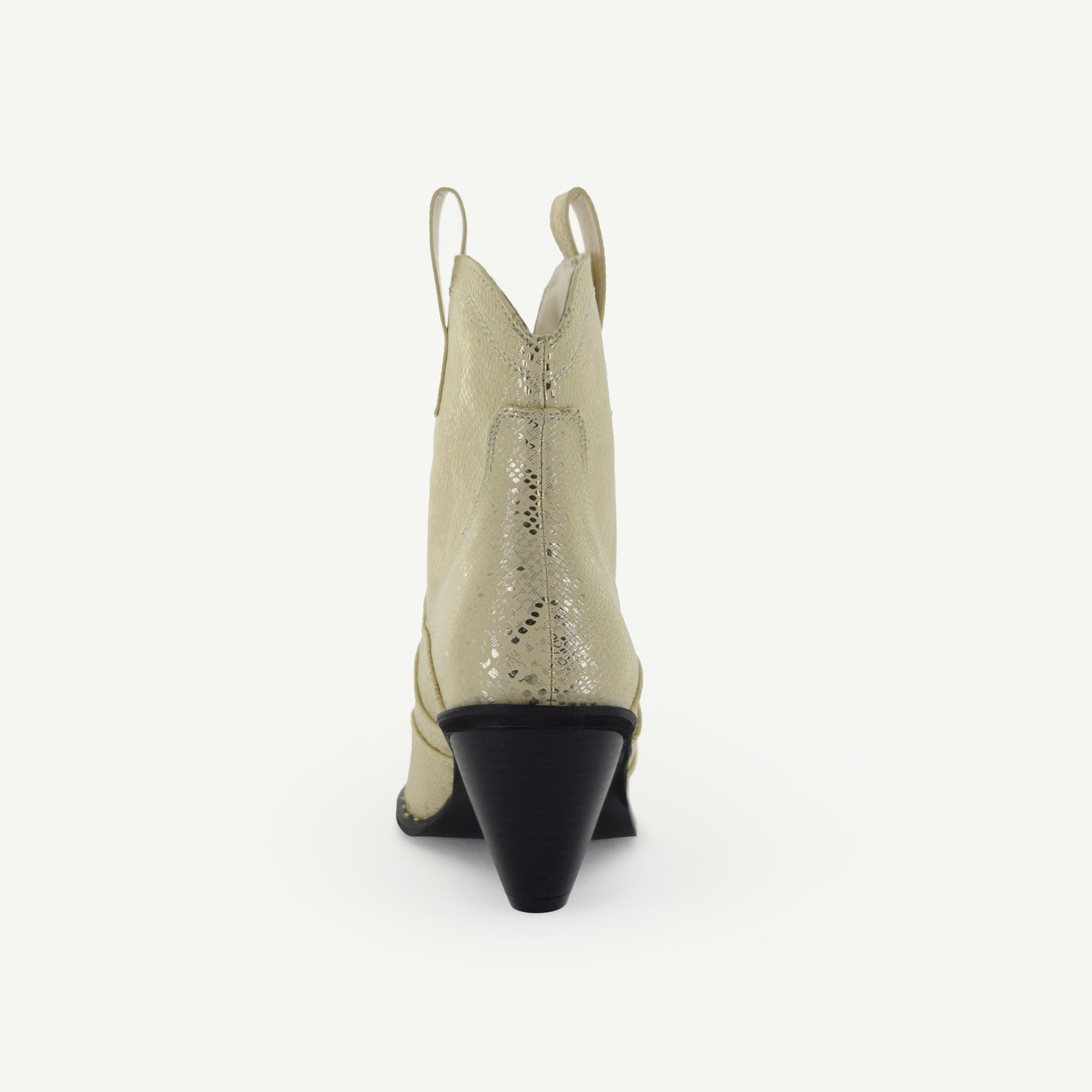 ISABEL: WESTERN BOOTIE - OFF-WHITE SNAKE Elle Footwear