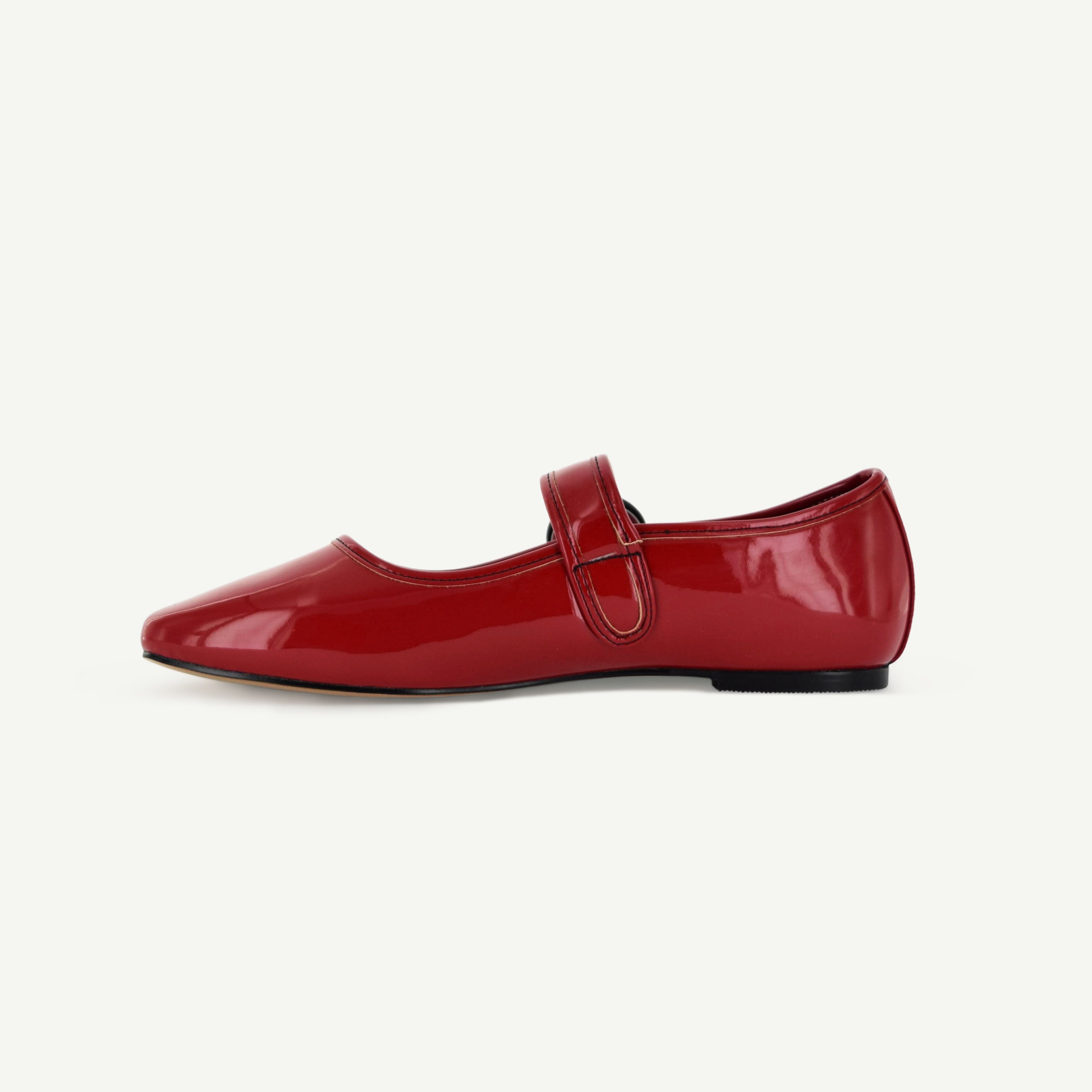 MARIANA: FLAT MARY JANE - RED Elle Footwear