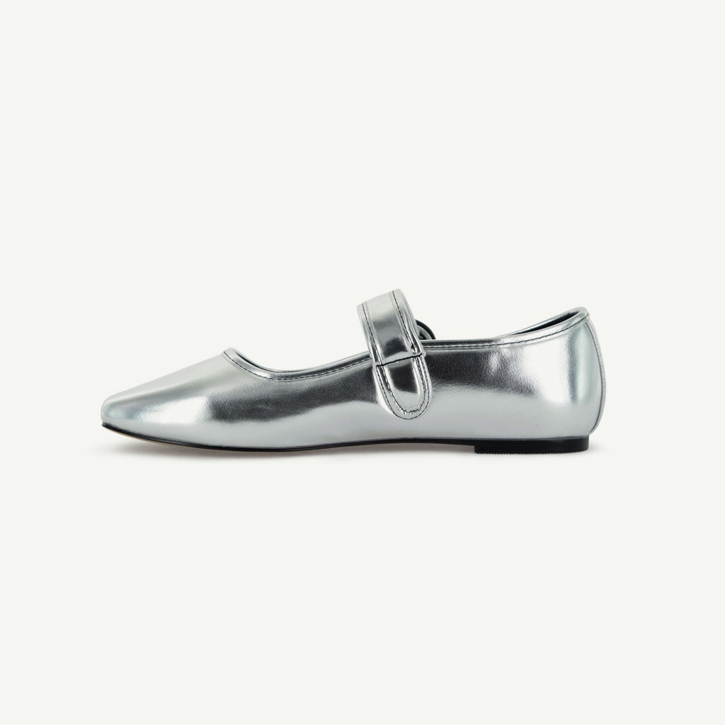 MARIANA: FLAT MARY JANE - SILVER Elle Footwear