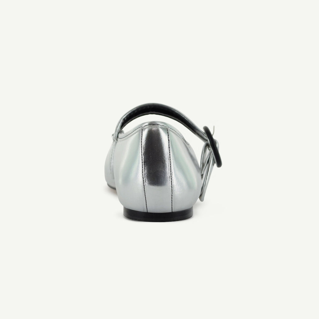 MARIANA: FLAT MARY JANE - SILVER Elle Footwear