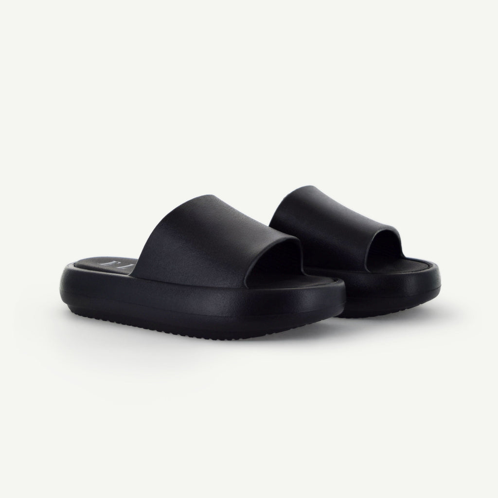 ST. TROPEZ: PLATFORM SLIDE - BLACK Elle Footwear