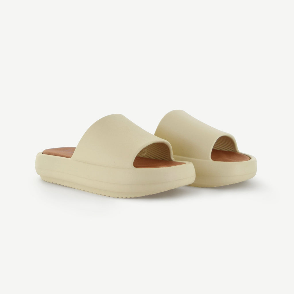 ST. TROPEZ: PLATFORM SLIDE - TAN Elle Footwear