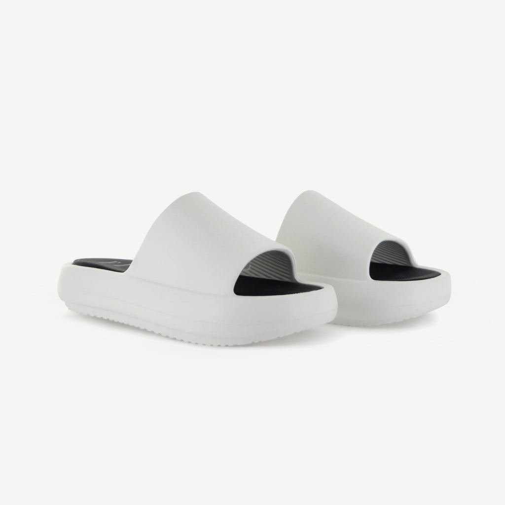 ST. TROPEZ: PLATFORM SLIDE - WHITE Elle Footwear