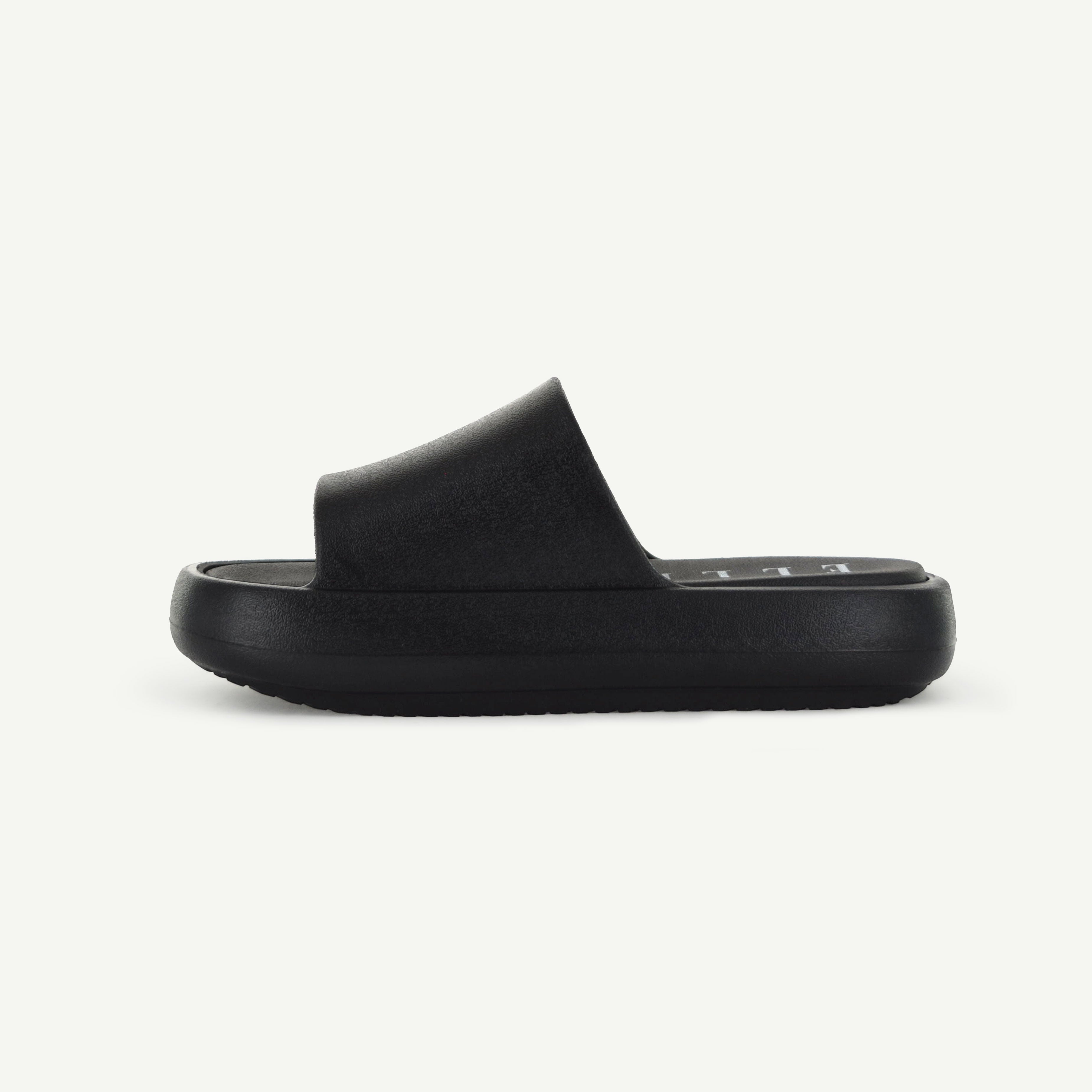 ST. TROPEZ: PLATFORM SLIDE - BLACK Elle Footwear