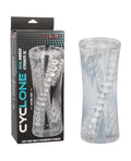 Cyclone Dual Ribbed Male Stroker XL - Clear Adult Toy Box