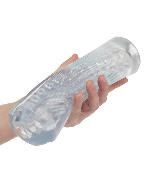 Cyclone Dual Ribbed Male Stroker XL - Clear Adult Toy Box