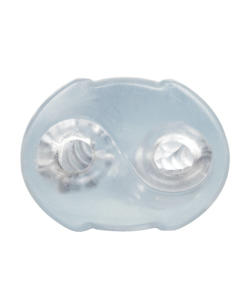 Cyclone Dual Ribbed Male Stroker XL - Clear Adult Toy Box