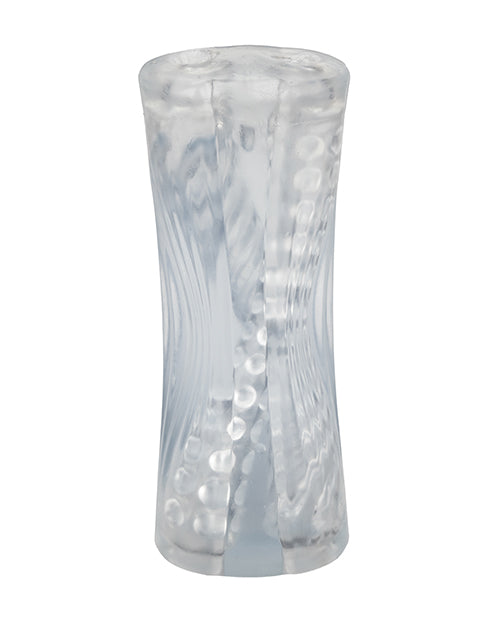 Cyclone Dual Ribbed Male Stroker XL - Clear Adult Toy Box