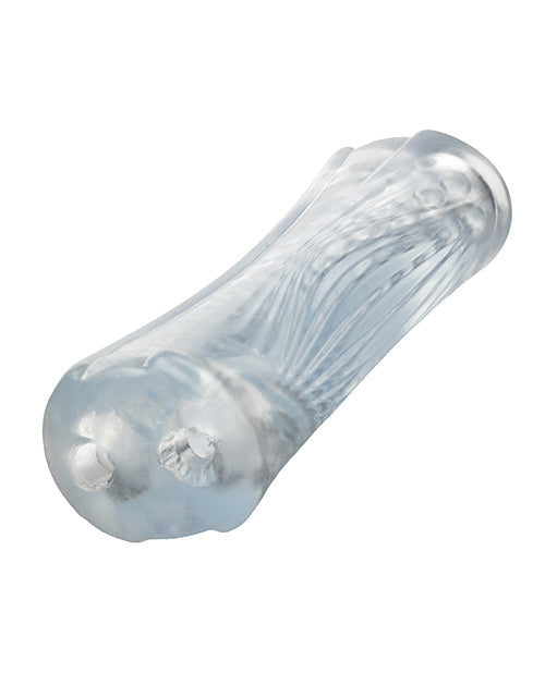 Cyclone Dual Ribbed Male Stroker XL - Clear Adult Toy Box