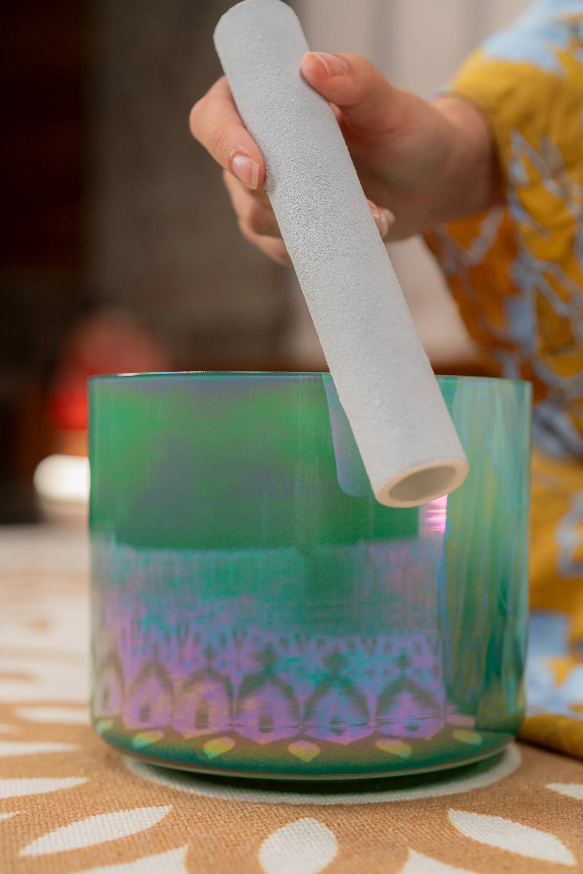 6.75" Essence Solfeggio Crystal Singing Bowl, 285 Hz, Turquoise Green Utah Energy Healing Center