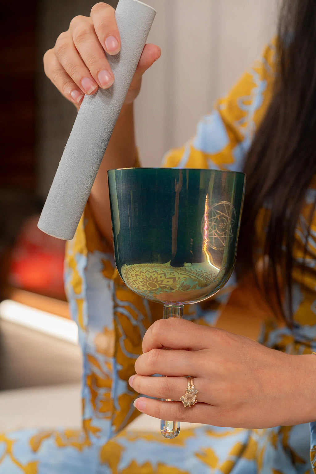4.25" Essence Solfeggio Crystal Singing Bowl, FA 639 Hz, Indigo Blue Utah Energy Healing Center