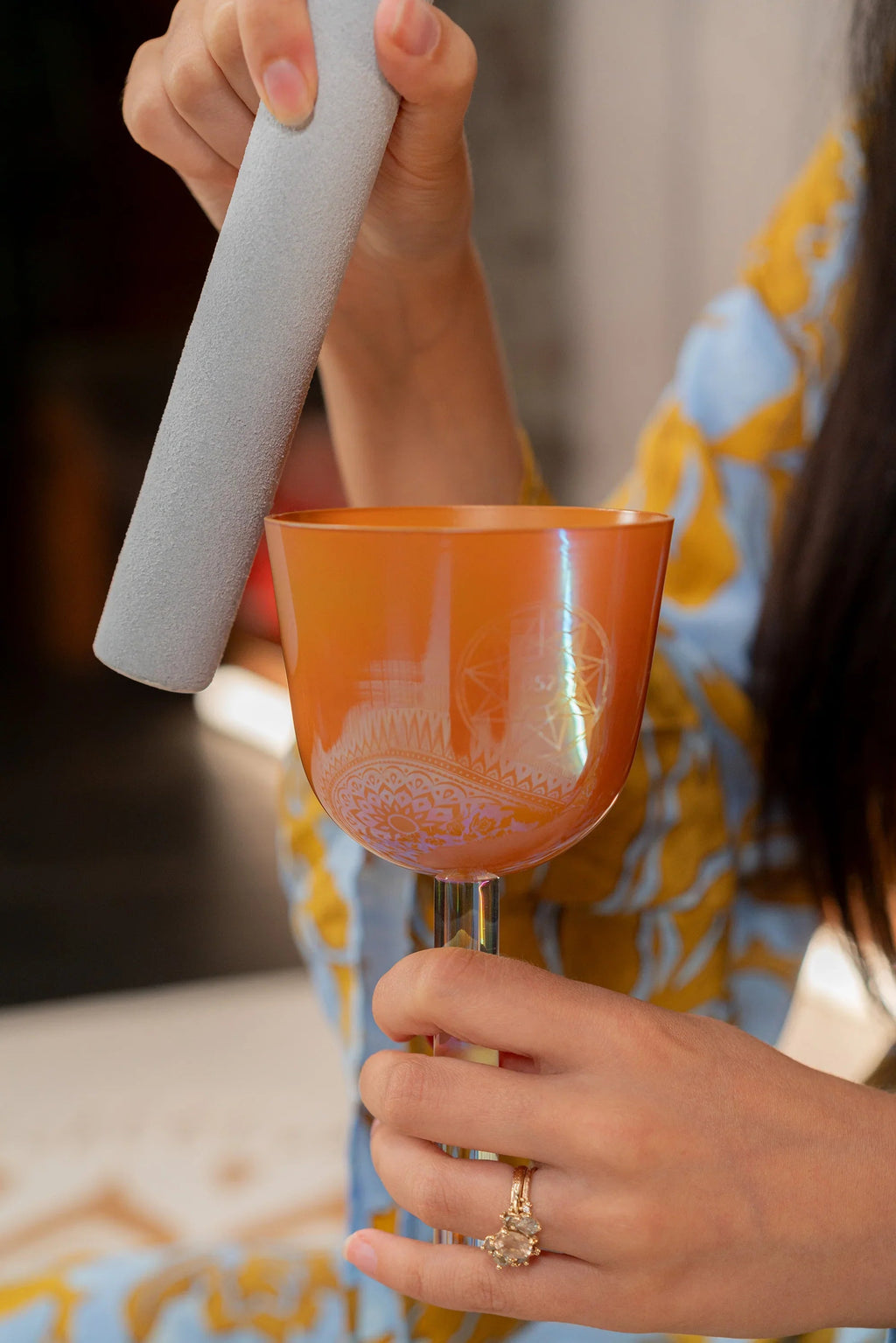 3.75" Essence Solfeggio Crystal Singing Bowl, LA 852 Hz, Mango Mojito Utah Energy Healing Center