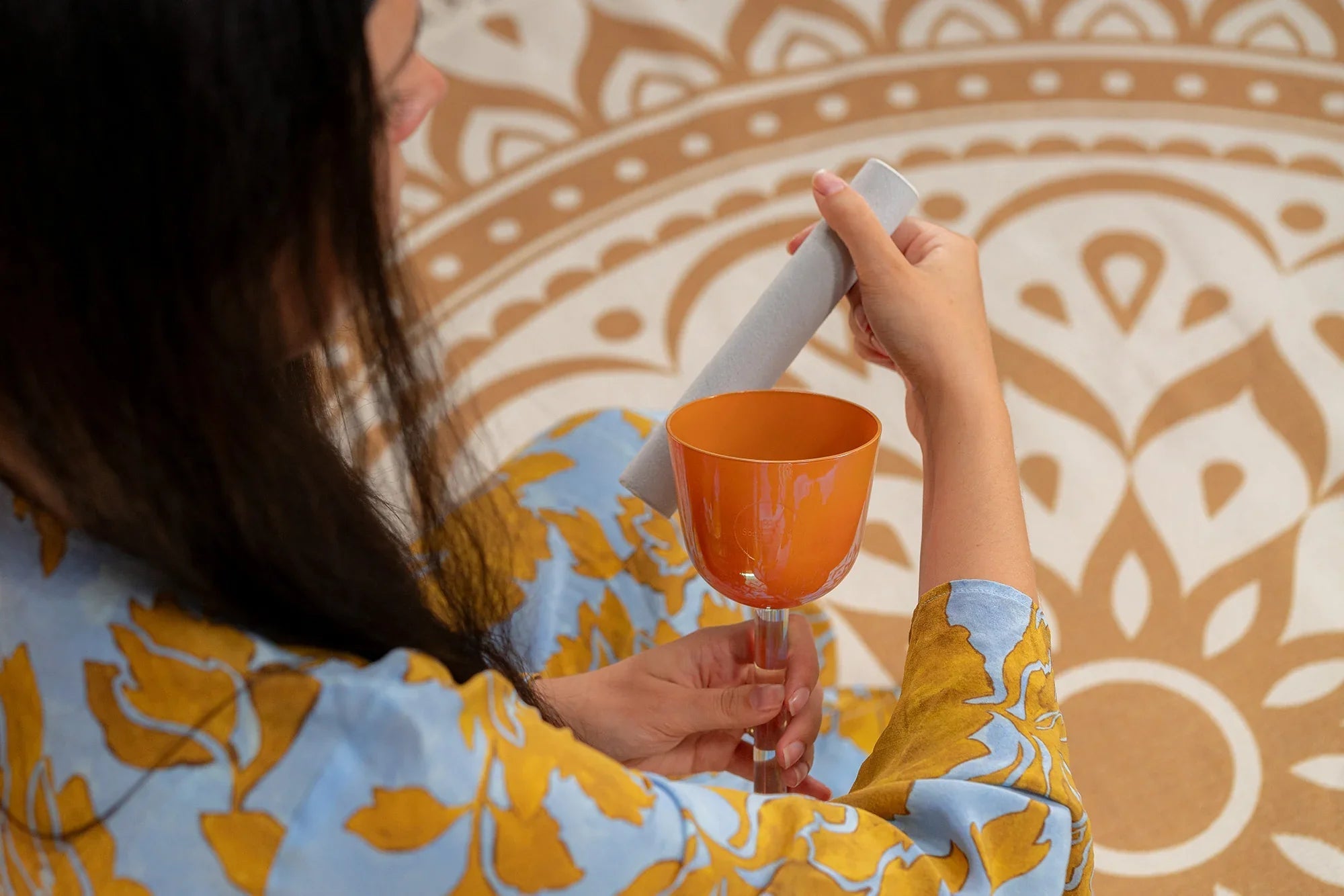 3.75" Essence Solfeggio Crystal Singing Bowl, LA 852 Hz, Mango Mojito Utah Energy Healing Center