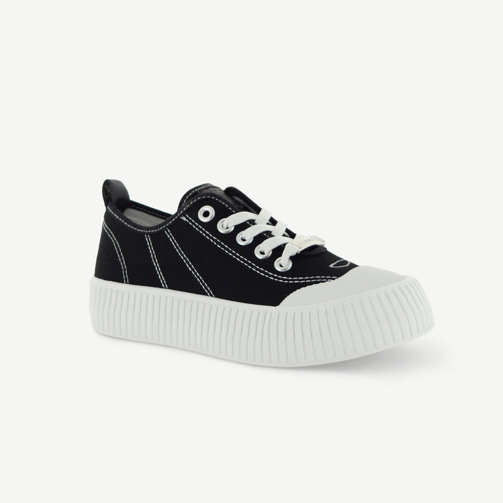 COURT ROYALE: VULCANIZED COURT SHOE - BLACK/WHITE Elle Footwear