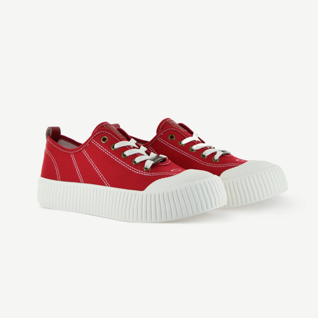 COURT ROYALE: VULCANIZED COURT SHOE - RED Elle Footwear