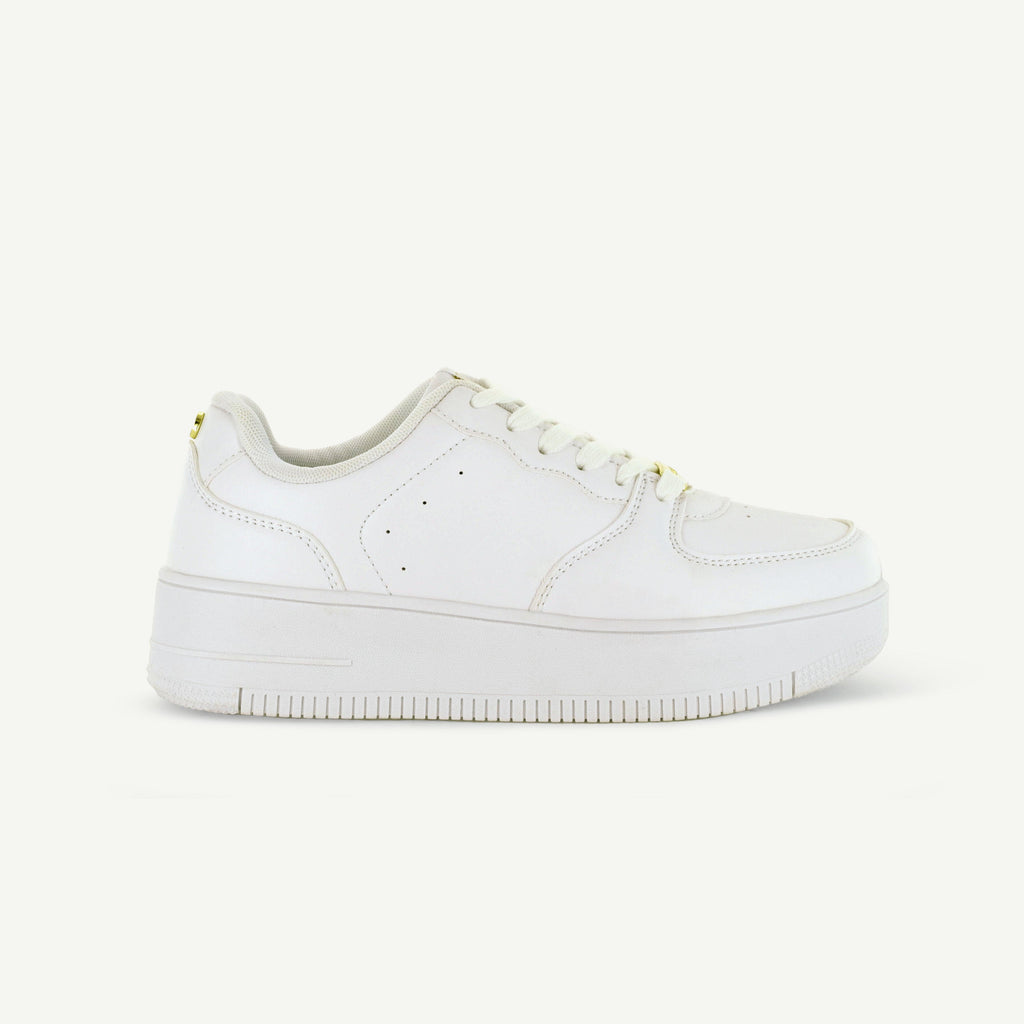THE METRO: PLATFORM COURT SHOE - WHITE Elle Footwear