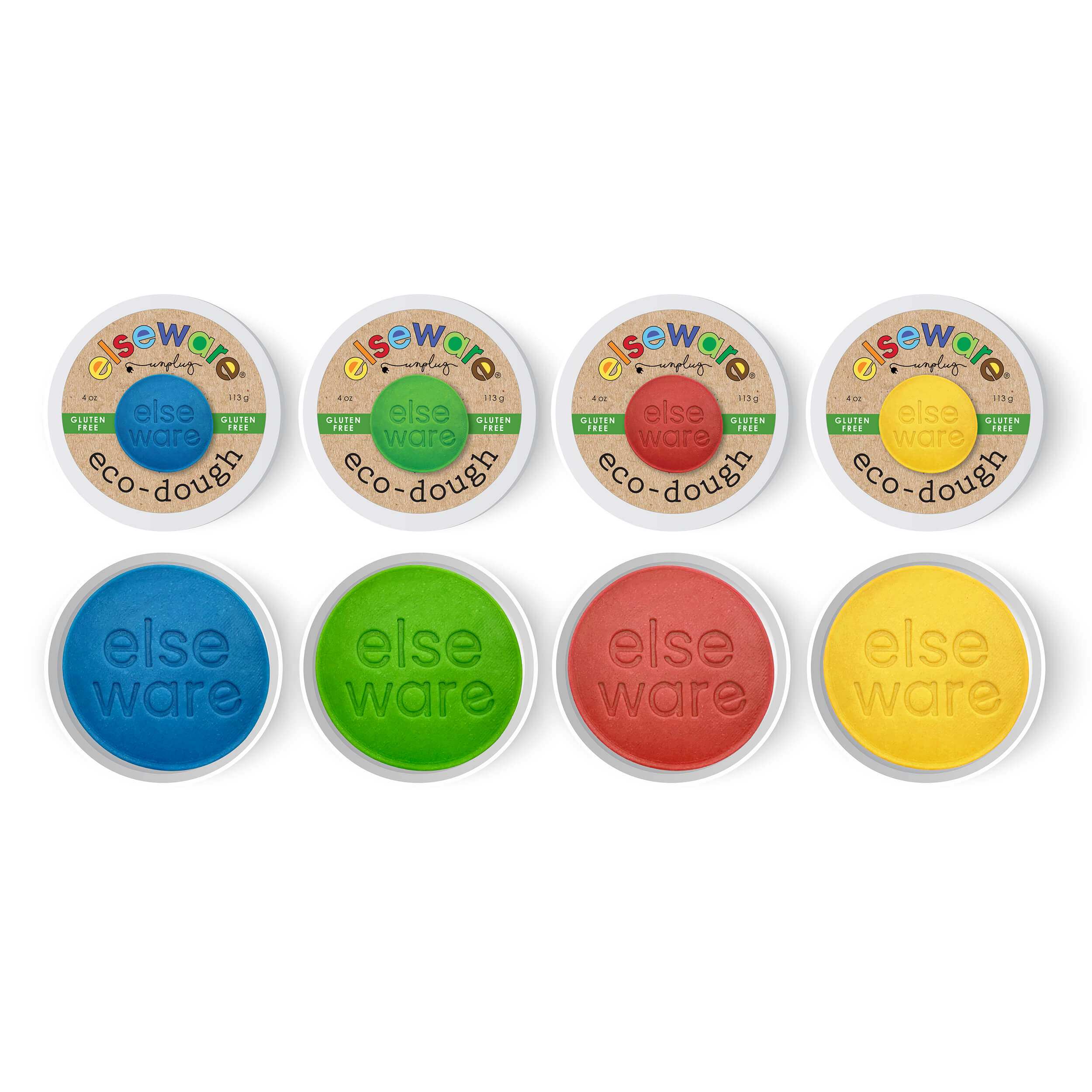 Eco-Dough 4pk GLUTEN FREE – Natural, Non-Toxic Sensory Toy elseware unplug