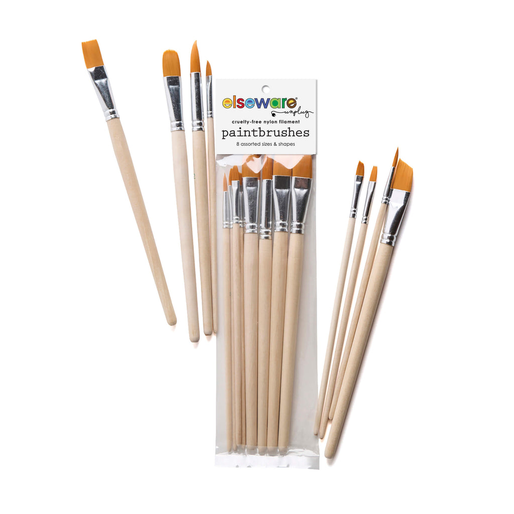 Paintbrush Set – Nylon Filament – 8 Assorted Shapes elseware unplug