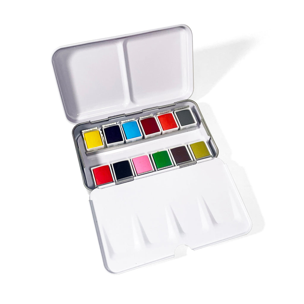 Watercolors – Metal Palette – 12 Colors – Travel Friendly elseware unplug