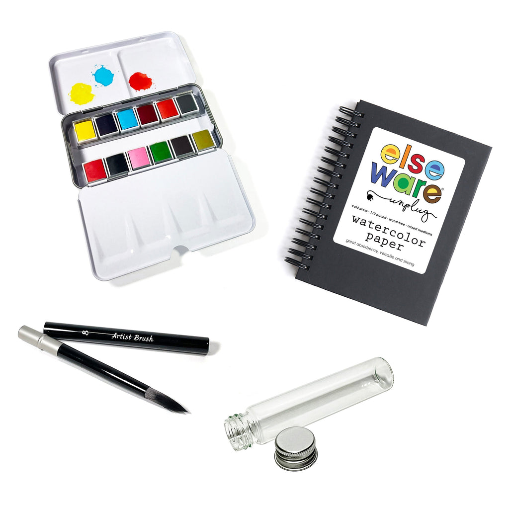 Watercolors To-Go Kit – Travel Friendly – 12 Colors elseware unplug