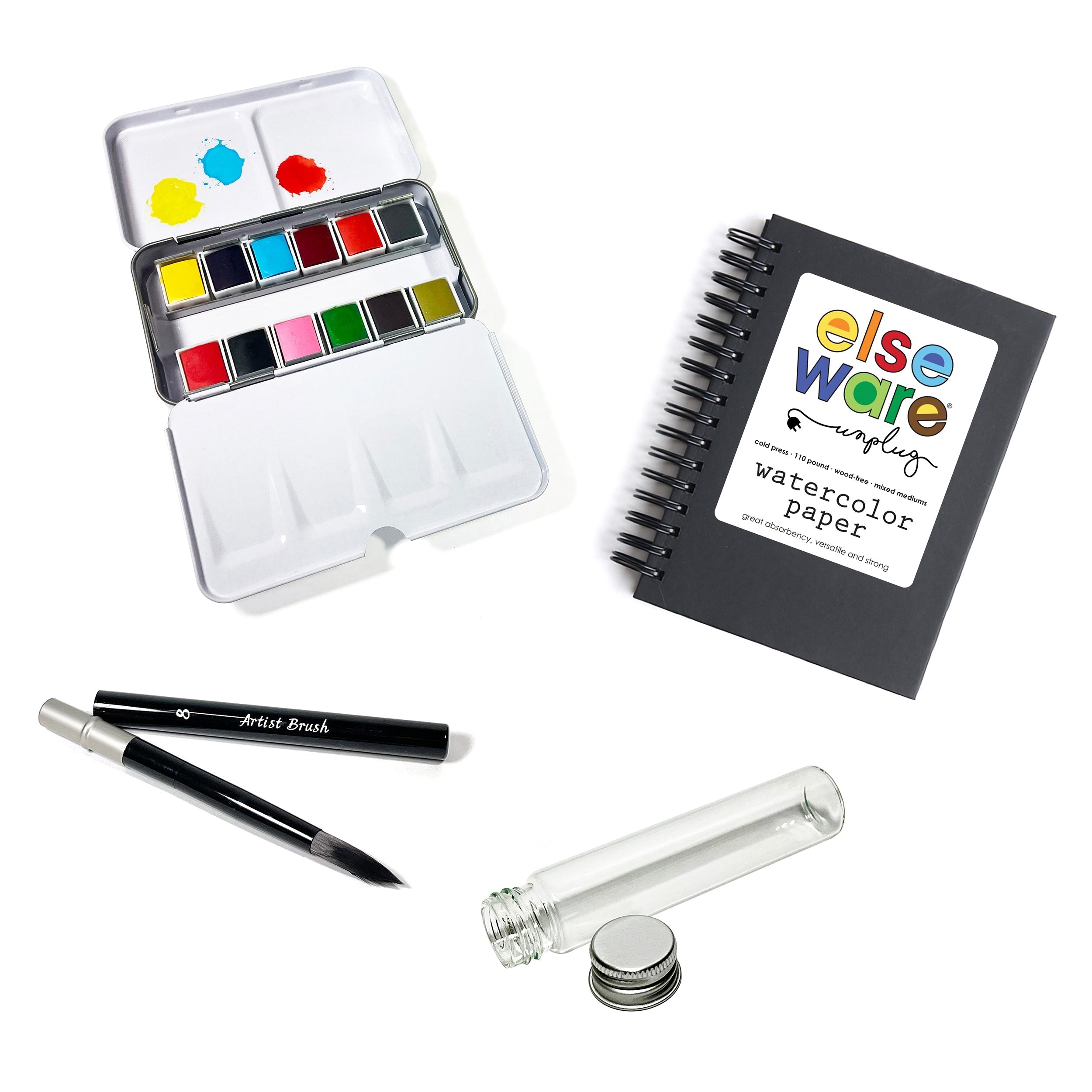 Watercolors To-Go Kit – Travel Friendly – 12 Colors elseware unplug