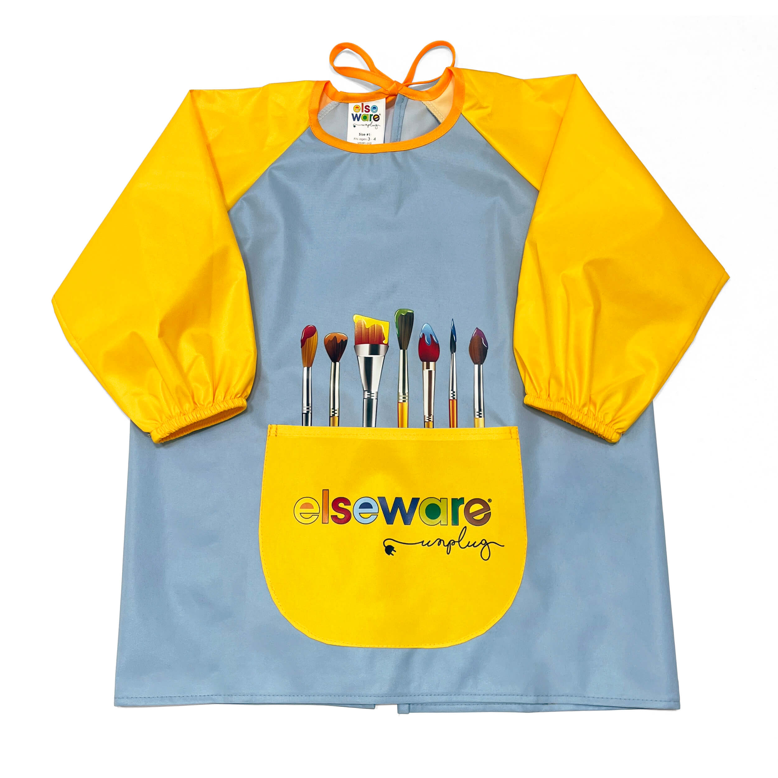 Art Smock with Pocket (Ages 3-6, 2 Sizes) Kid-Friendly elseware unplug