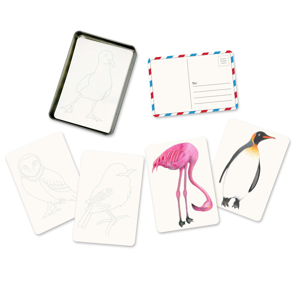 Coloring Postcards w/ 6 Designs (30 cards) elseware unplug