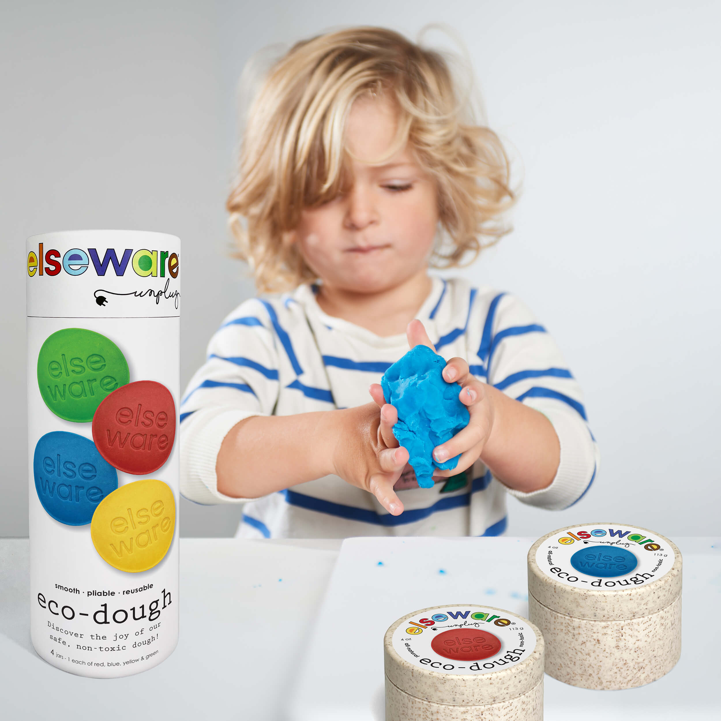 Eco-Dough (4-Pack) – Natural, Non-Toxic Multi-Colors elseware unplug