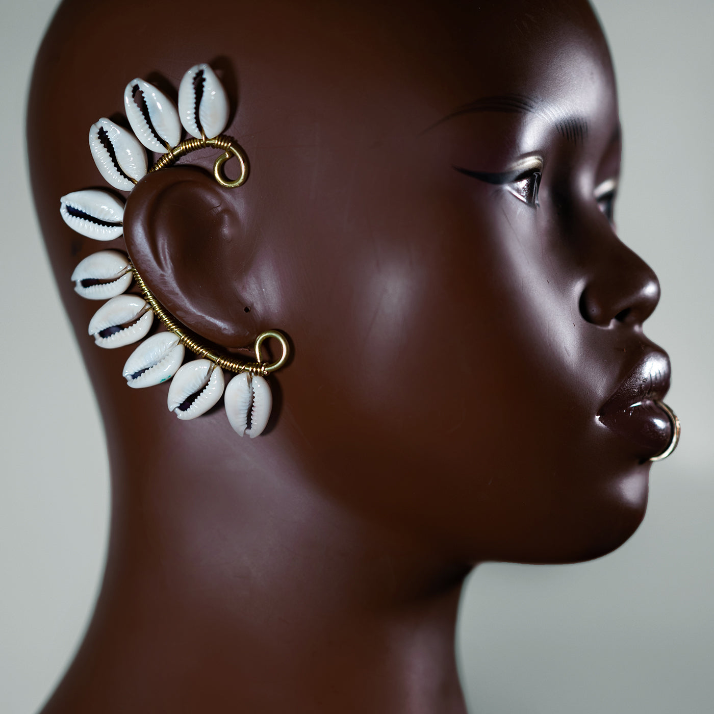 Cowrie Star Ear Cuff Adorned In Taji