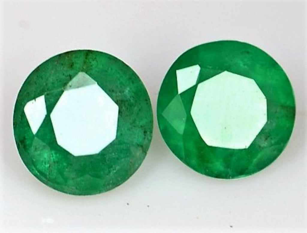 Emerald Round Cut 11mm Cloudy Pakistan Swat Gem 5 Carat Stone rocksolidfossils