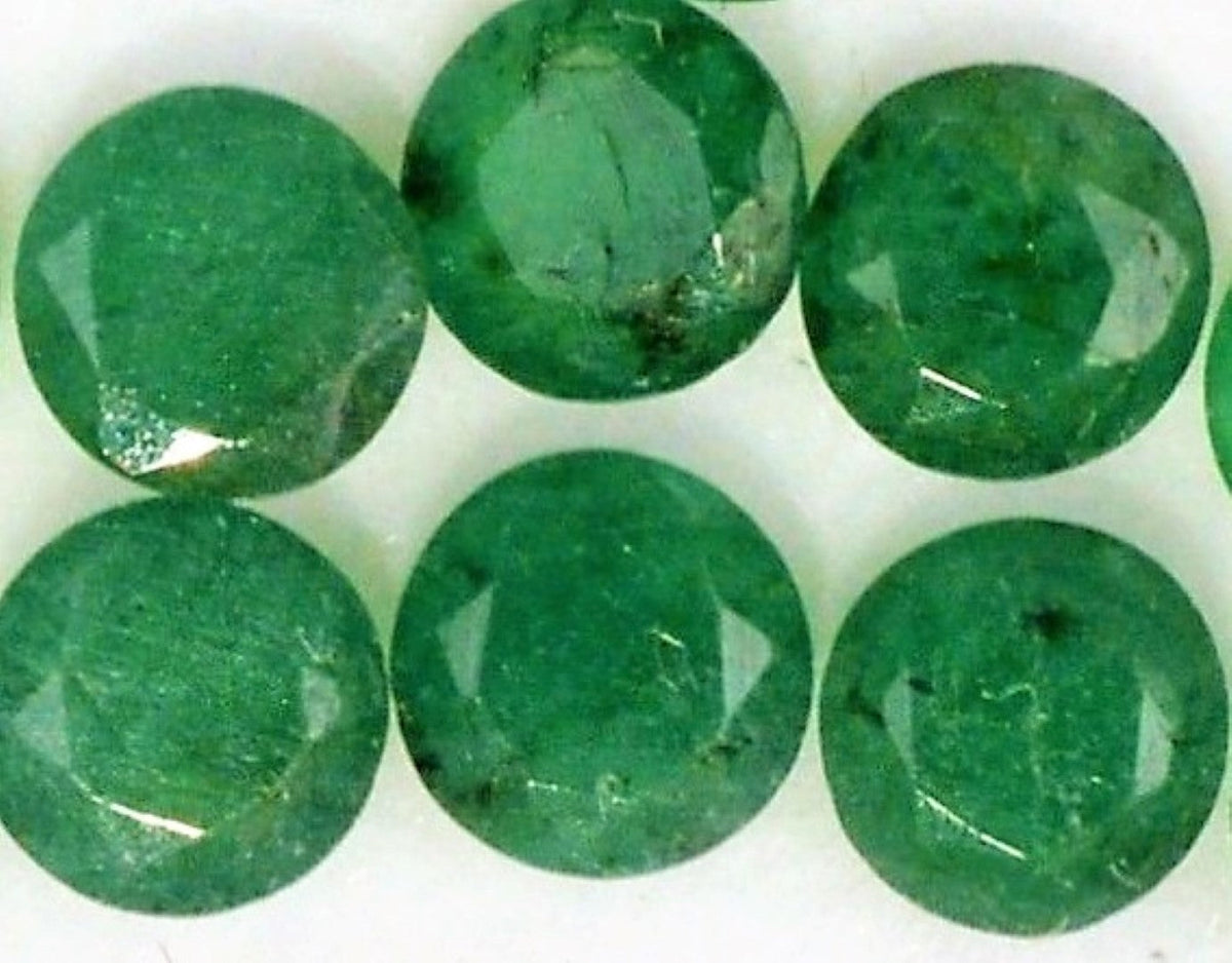 Emerald Round Cut 12mm Cloudy Pakistan Swat Gem 6 Carat Stone rocksolidfossils