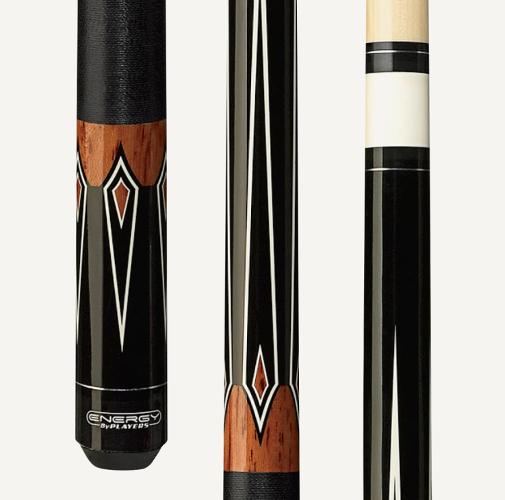 Players Energy 52” Antique Brown w/Textured Black Simulated Wrap Cue Stick C.P.Dean Company