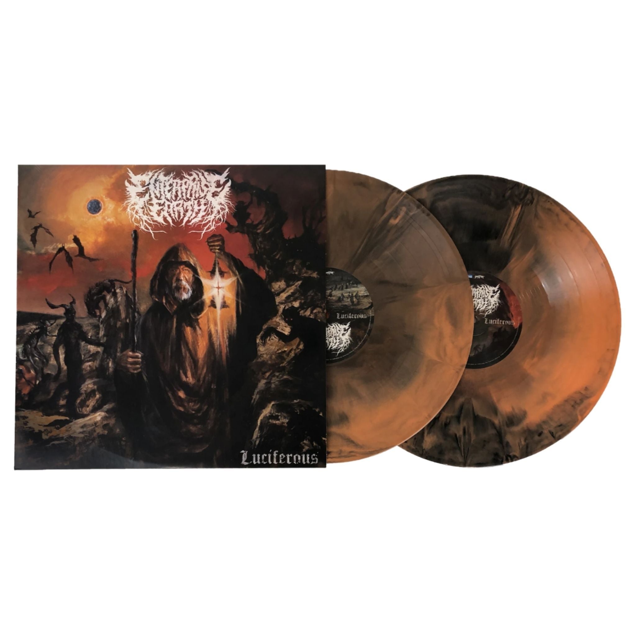 Enterprise Earth - "Luciferous" Orange and Black Galaxy LP MNRK Heavy
