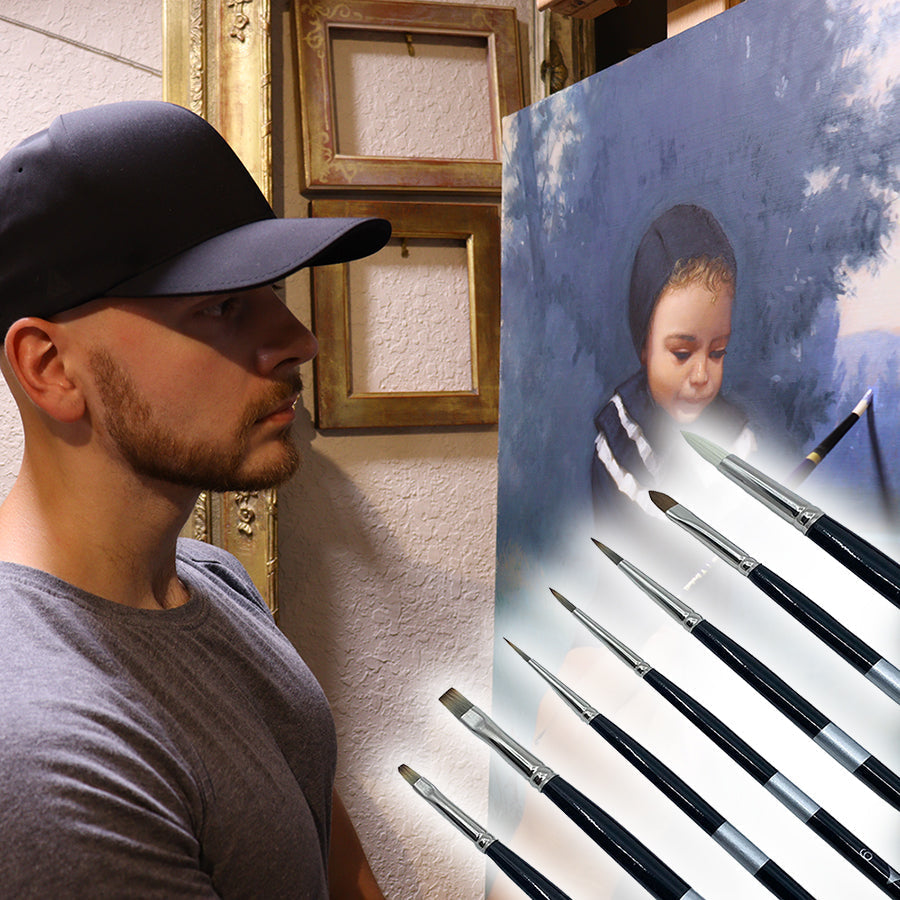 Eric Johnson 7-Piece Trekell Brush Set for Oil Painting Trekell Art Supplies