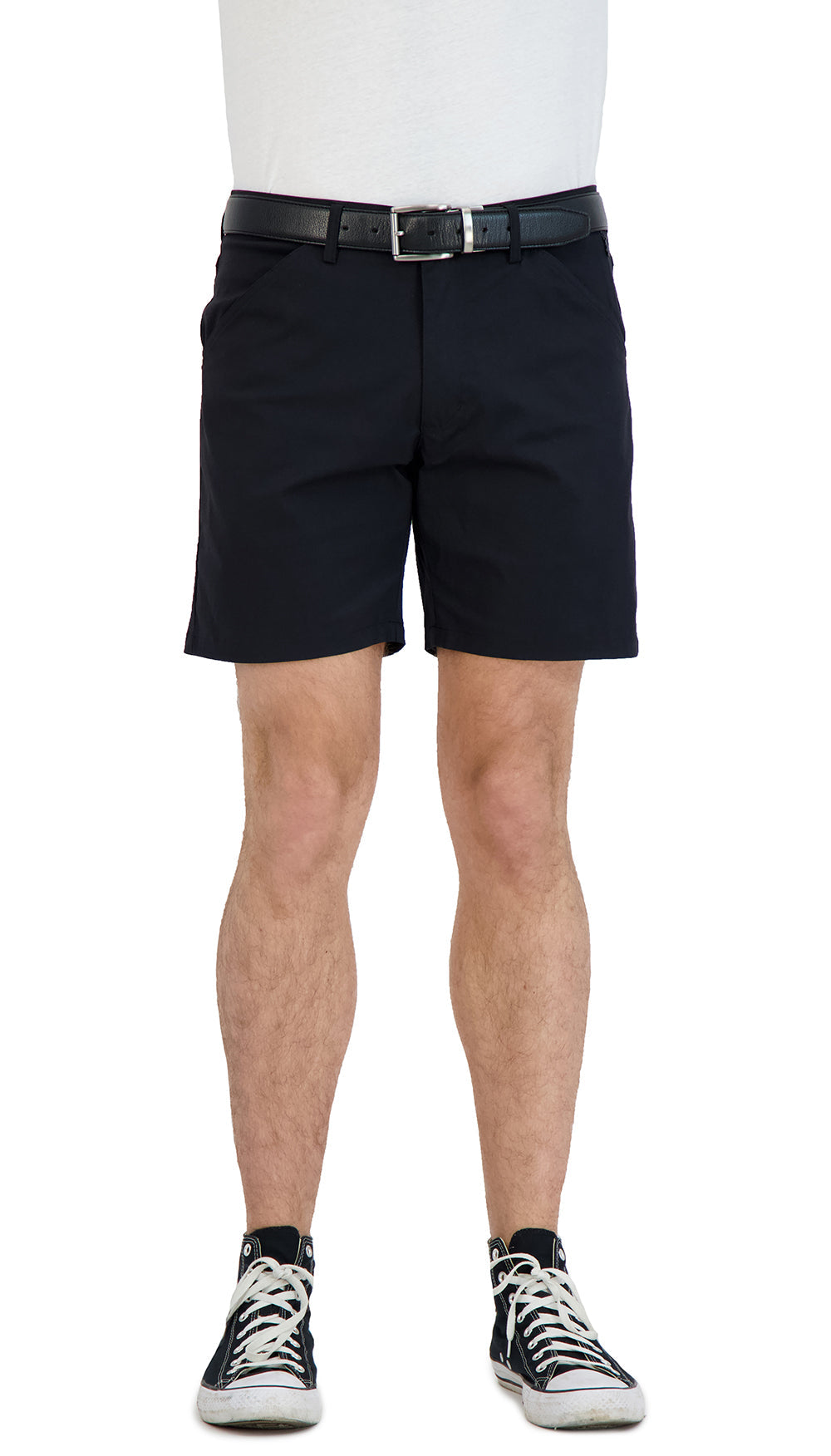 Everyday Stretch Shorts with  a Comfortable Built-In Liner - Business Casual Style- Black LEVINAS® Official