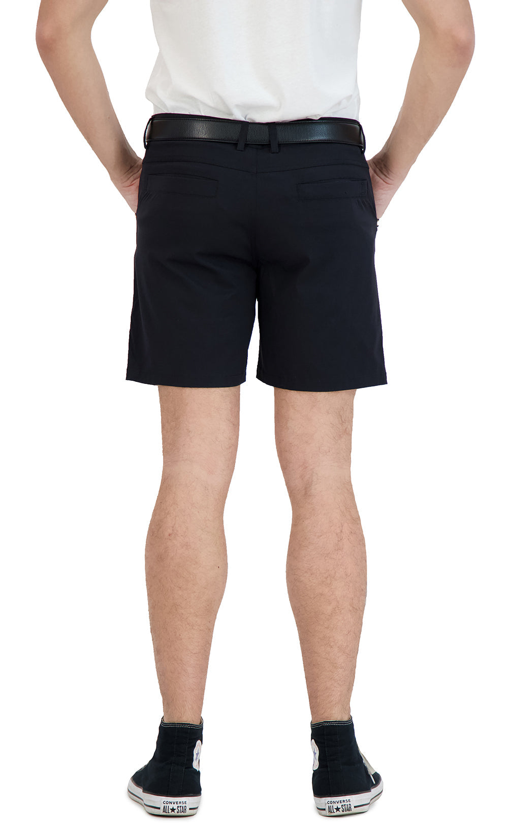 Everyday Stretch Shorts with  a Comfortable Built-In Liner - Business Casual Style- Black LEVINAS® Official