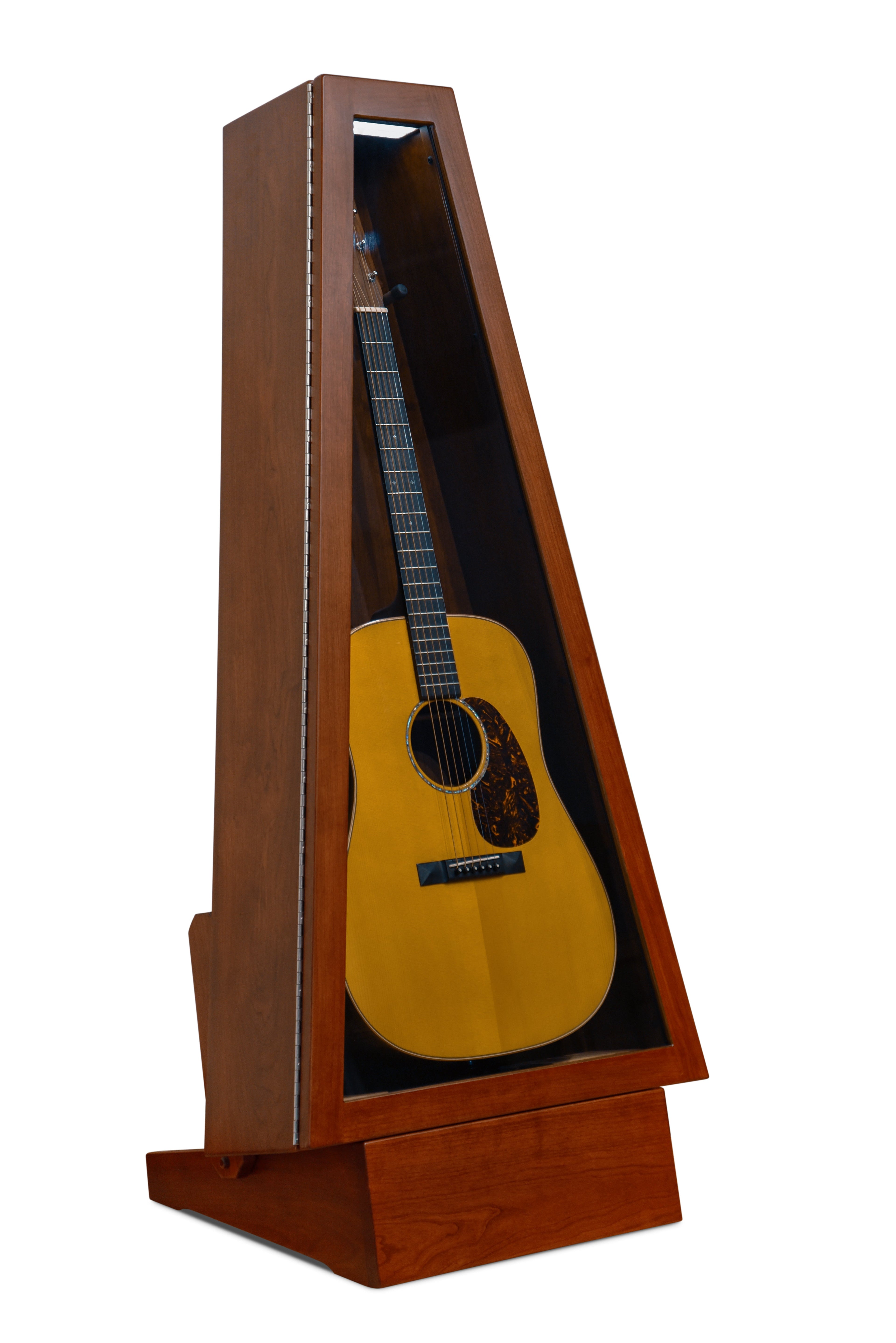 ClimaStand Triangle Humidor with Base - Cherry with Acres Stain Acoustic Remedy Cases