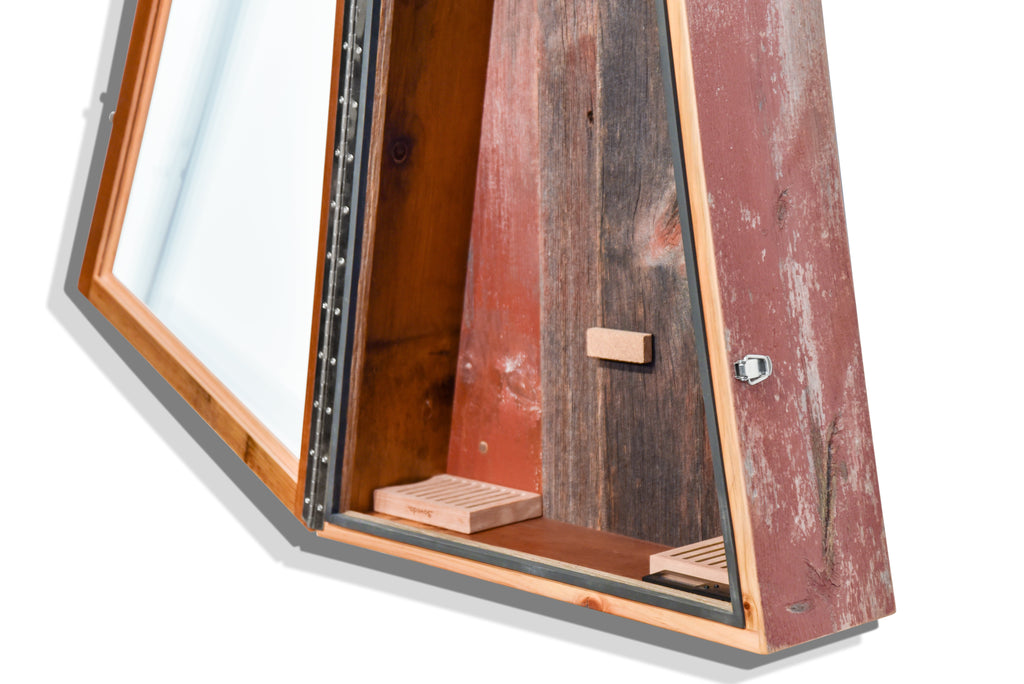 ClimaCase Triangle Humidor - Reclaimed Barnwood (Red) Acoustic Remedy Cases